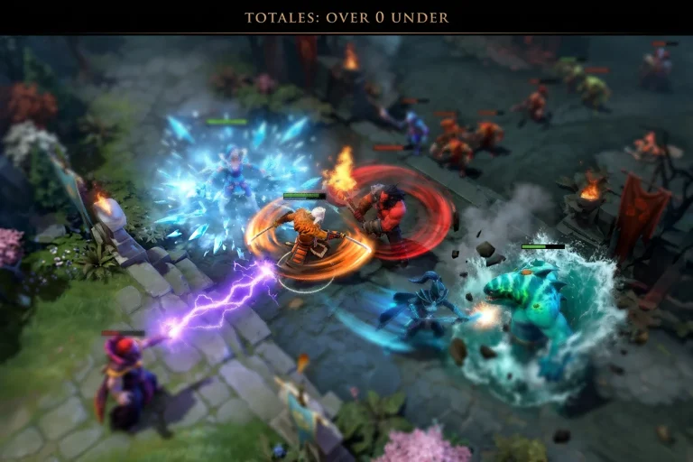 Escena de batalla en Dota 2 con múltiples eliminaciones y un contador de kills visible